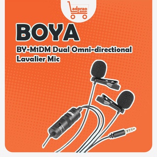 Boya BY-M1DM Dual Omni-directional LavalierMic ไมค์ติดกล้อง ไมค์ติดมือถือ ไมค์หนีบปกเสื้อ ของแท้ประกันศูนย์Boya ไทย 1 ปี