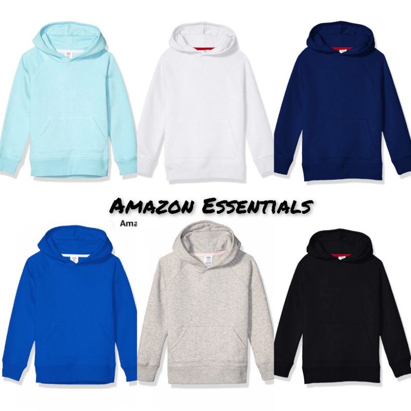Amazon Essentials เสื้อฮู้ดสีพื้นฐานสําหรับเด็กชายและเด็กหญิงขนาด 2y 3y 4y 5y 8y 10y 12y 14y