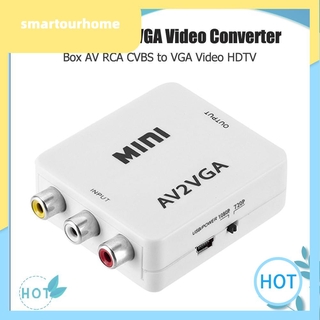 Mini Hd Av2Vga กล่องแปลงวิดีโอ Av Rca Cvbs กับ Vga Video Hdtv อะแดปเตอร์