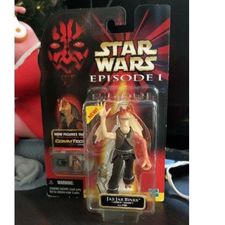 Star wars Episode I Carded Jar Jar Binks (Naboo Swamp) with Fish