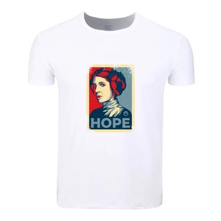 เสื้อยืดแขนสั้นลําลอง คอกลม ผ้าฝ้าย 100% พิมพ์ลาย Carrie Fisher Princess Leia แฟชั่นฤดูร้อน สําหรับผู้ชาย และผู้หญิงSize