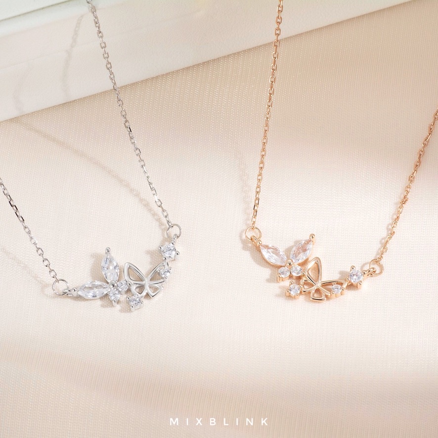 สร้อยคอ เงินแท้ 92.5% ส่งฟรี EMS ♡ รุ่น Riviera ♡ - ผีเสื้อ
