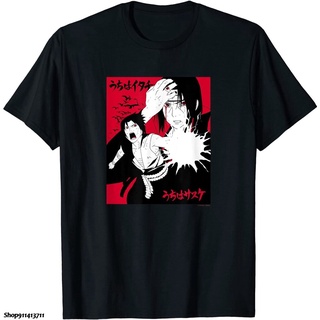 2021 เสื้อยืดผ้าฝ้ายพิมพ์ลาย Naruto Shippuden Itachi Sasuke With Kanji ระบายอากาศสําหรับผู้ชาย เสื้อยืด new