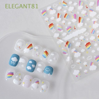 Elegant81 สติ๊กเกอร์ลายการ์ตูนดอกไม้สําหรับตกแต่งเล็บ Diy