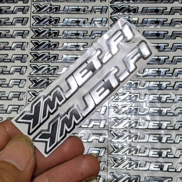 อุปกรณ์ตกแต่งรถมอเตอร์ไซค์ Yamaha YMJET_FI สัญลักษณ์มีสติ๊กเกอร์นูน 2 ชิ้น