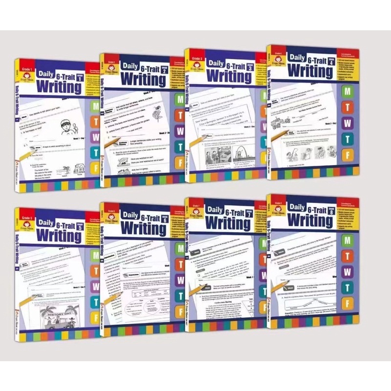 Evan-Moor Daily 6-Trait Writing Grade 1~8 แบบฝึกหัด​การเขียน