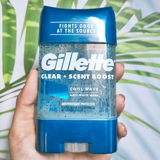 ยิลเลตต์ เคลียร์เจล เจลใส Clear + Scent Boost Cool Wave Antiperspirant &amp; Deodorant 80g (Gillette®) โรออนสติ๊ก