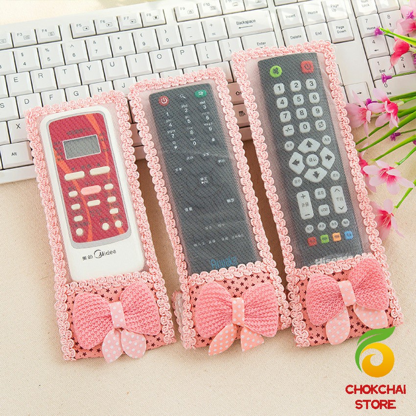 Chok ซองใส่รีโมตคอนโทรล ประดับโบว์ มุ้งมิ้ง น่ารัก Remote control cover