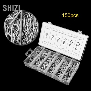 Shizi R Cotter Pin คลิปหนีบ 6 ขนาดแตกต่างกันพร้อมกล่องพลาสติก 150 ชิ้น