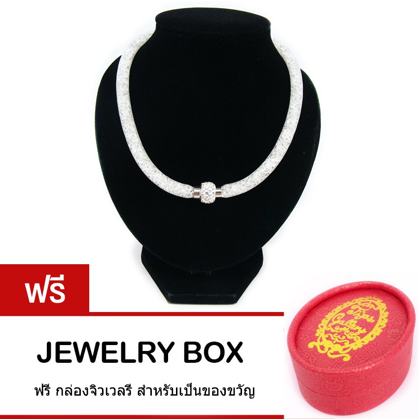 Tips Gallery สร้อยคอ ออสเตรีย คริสตัล รุ่น Wishing Stars Design TNS123 (สีขาว)