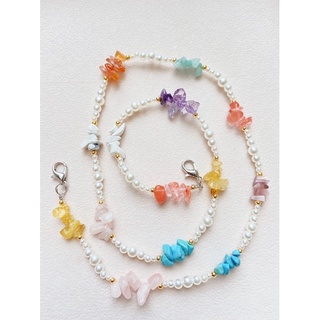 Rainbow stones mask strap