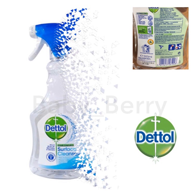 🎉สเปรย์ใส เดทตอล สเปรย์ทำความสะอาดพื้นผิว Dettol Surface Cleanser ขนาด 500 ml สเปรย์ฆ่าเชื้อโรค ฉลากหลังขวดยืนยัน