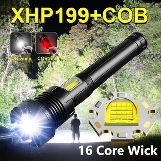 ไฟฉายแรงสูง ไฟฉาย 100000LM xhp199 most powerful flashlight ไฟฉายชาร์จได ไฟฉายเดินป่า 7 Modes usb Zoom led torch Flashlight Rechargeable 2*18650 battery SJ6255