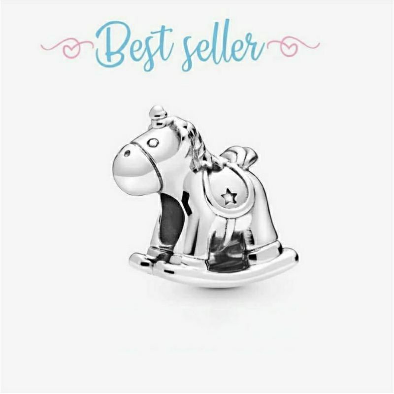 (ของแท้100%)Pandora silver charm**ม้าโยก