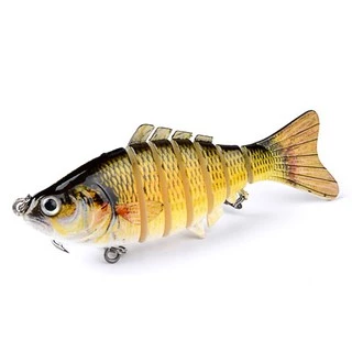 1 ชิ้น 10 เซนติเมตร 15.5 กรัมเหยื่อตกปลา Minnow 7 ส่วน Swimbait Crankbait Hard เหยื่อช้าประดิษฐ์
