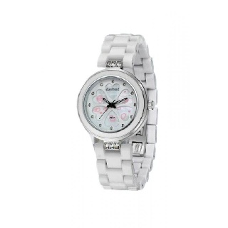 Daybird นาฬิกาข้อมือผู้หญิง สายเซรามิค รุ่น D3877 - White/Silver