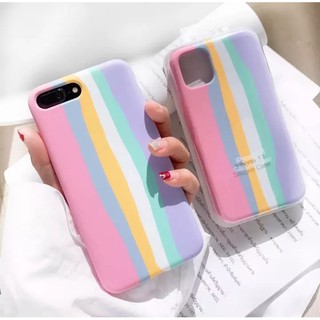 [ส่งจากไทย] เคสสายรุ้ง สีชมพู Case OPPO A31 A15 A93 A53 A92 A5S A3S A12 F5 F7 F9 F11Pro A57 A37 A5 2020 Reno2F Reno3Pro