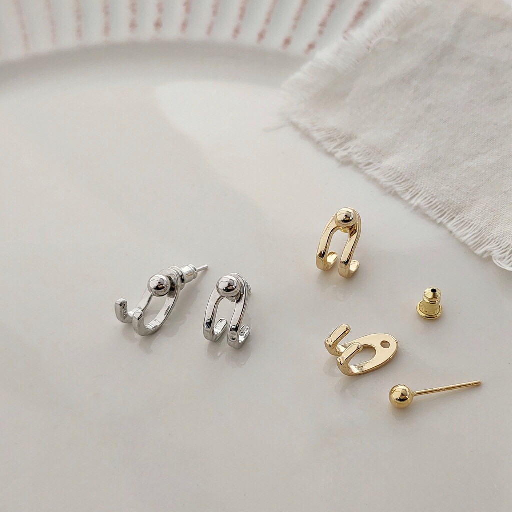 earika.earrings - dot hang ต่างหูรูปตะขอเกี่ยวก้านเงินแท้ ใส่ได้ 2 แบบ (มีให้เลือก2 สี) ผิวแพ้ง่ายใส่ได้