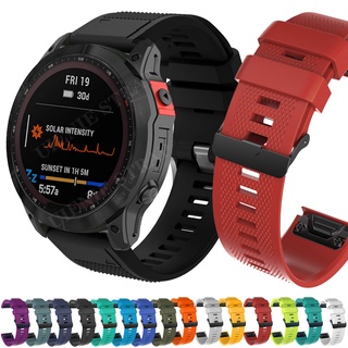 สายนาฬิกาข้อมือซิลิโคน 26 มม. สําหรับ Garmin Fenix 7X 6X Pro / Fenix 5X Plus