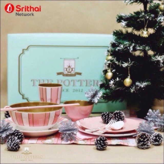 [พร้อมส่ง*]ชุดจานชามศรีไทยซุปเปอร์แวร์ ตรานกเพนกวิน เมลามีน 9ชิ้น The Potters