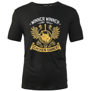 T-shirt  เสื้อยืดคอกลม ผ้าฝ้าย 00% พิมพ์ลาย Playerunknowns Battlegrounds PUBG Winner Winner Chicken Dinner สําหรับผู้ชาย