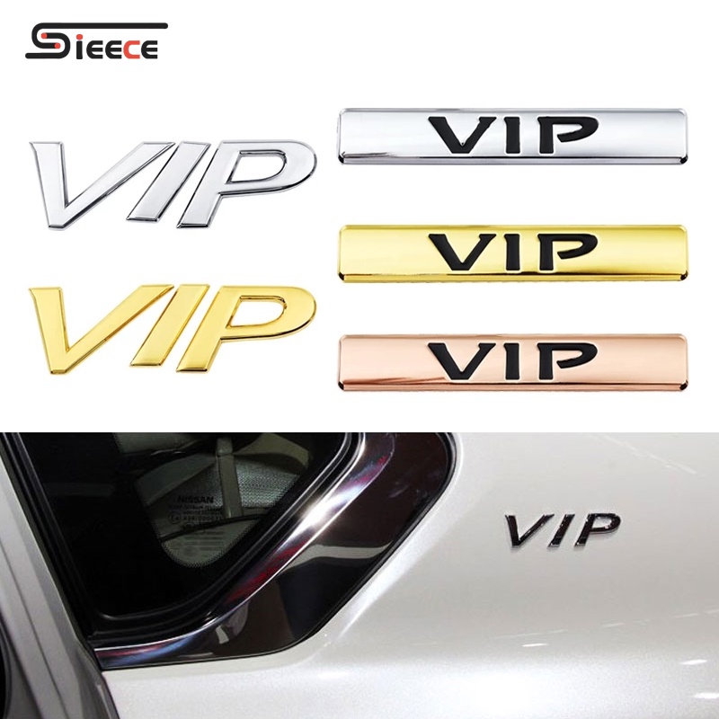 Sieece โลหะ VIP โลโก้ รถ รถบรรทุก ป้ายสัญลักษณ์ สติ๊กเกอร์ติดรถยนต์ จัดแต่งทรงผม