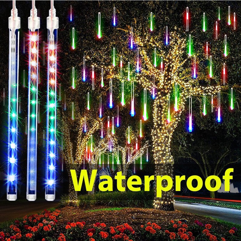 ไฟกันน้ำ LED สายฝนดาวตก ใช้ตกแต่งสวน/ปาร์ตี้/คริสต์มาส