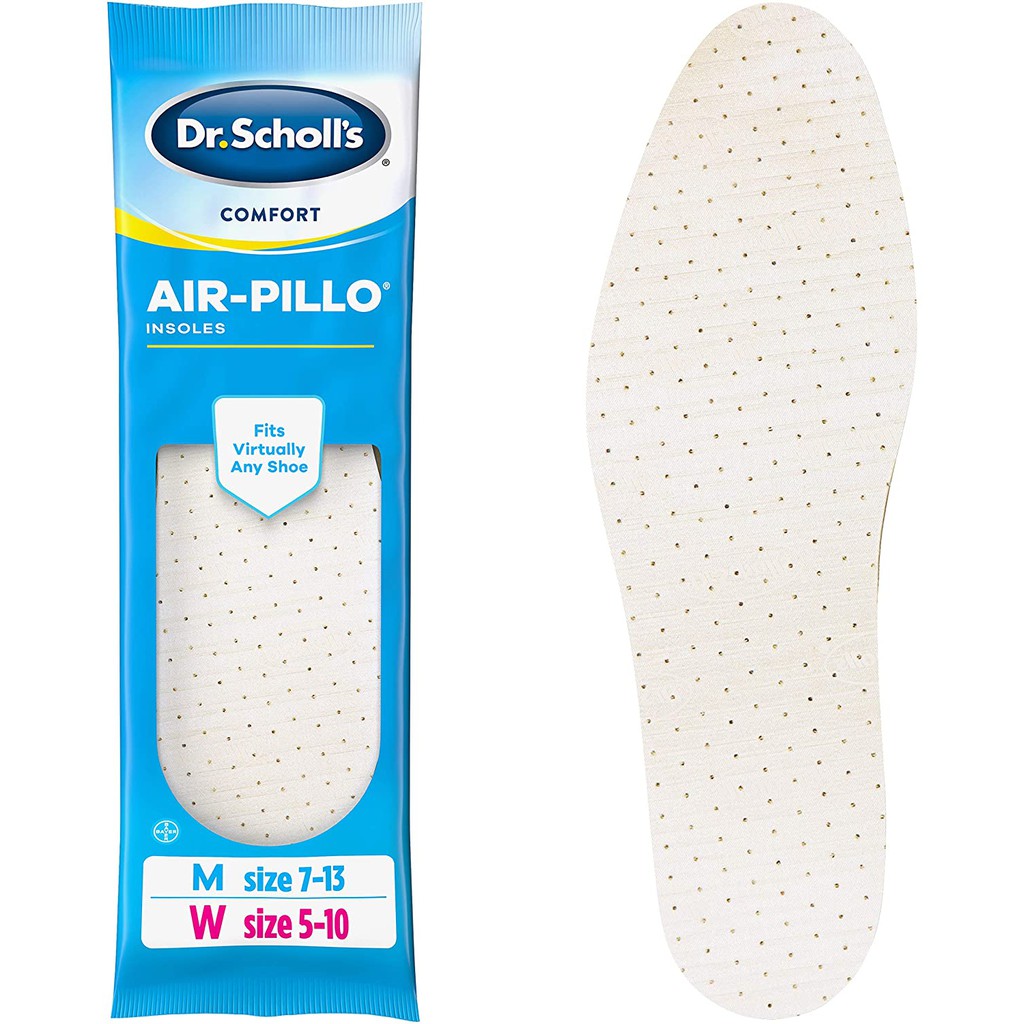 Dr Scholl's AIR-PILLO แผ่นโฟมนุ่มพิเศษ สวมใส่สบาย สองชั้น เหมาะกับรองเท้าทุกแบบ