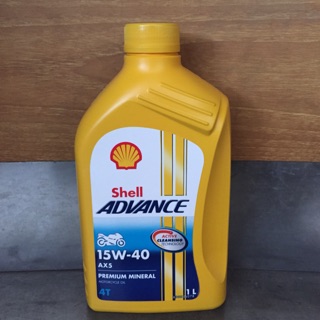 น้ำมันเครื่อง เชลล์ Shell Advance 15W-40 AX5 4T ขนาด 1 ลิตร (รถจักรยานยนต์)