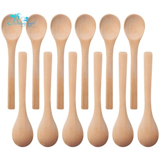 30 Pieces Mini Wooden Spoon Small Soup Spoons Serving Spoons Condiments Spoons Wooden Honey Teaspoon Wood brown