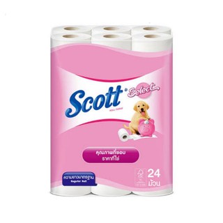 สก๊อตต์ ซีเลคท์ กระดาษชำระ ความยาวมาตรฐาน แพ็ค 24 ม้วน Scott Select Roll Tissue/ ทิชชู่