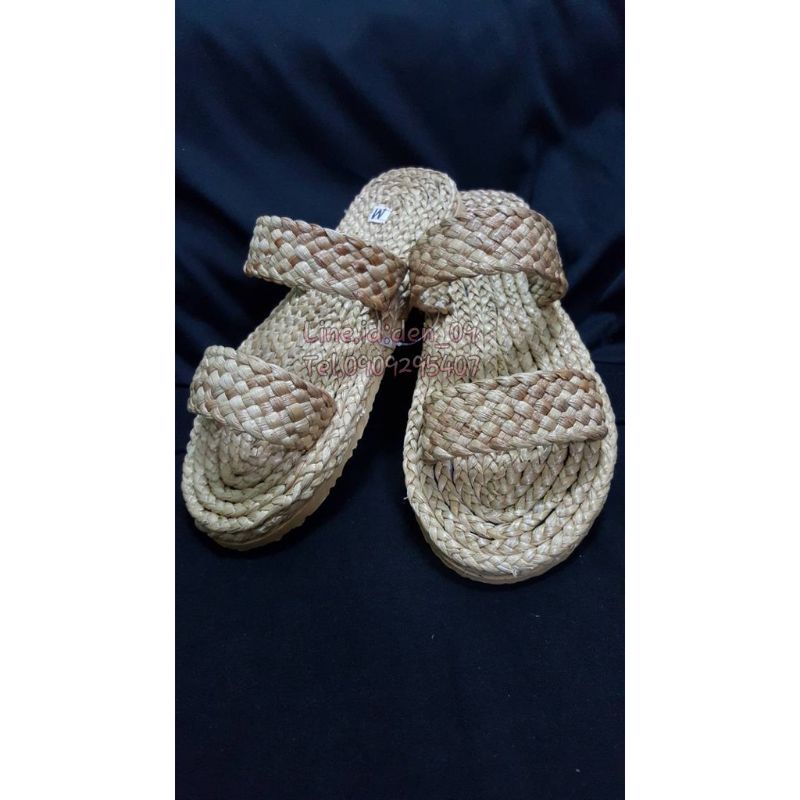 รองเท้าสานผักตบชวา-ผลิต  ปลีก-ส่ง  แบบ4เส้น