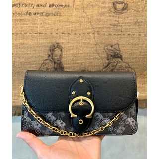 (แท้ 💯%‼) Coach Beat Crossbody Clutch In Signature Canvas With Horse And Carriage Print