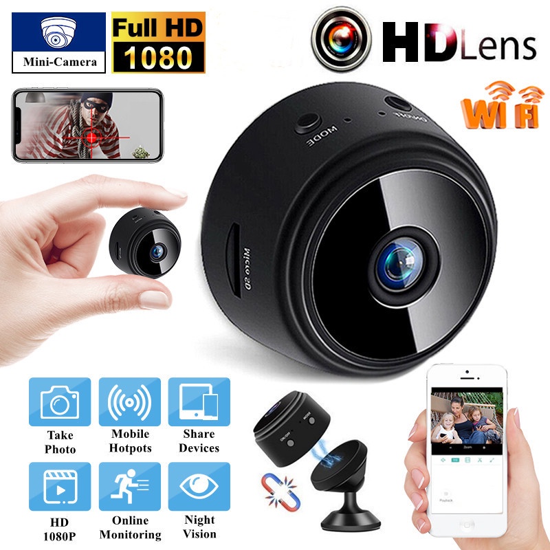 【พร้อมส่ง】กล้องเว็บแคมไร้สาย 1080p HD Wifi Mini IP มองเห็นกลางคืน สําหรับรักษาความปลอดภัยในบ้าน