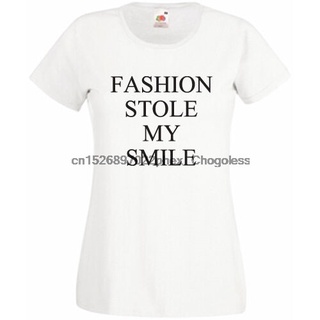 ผ้าฝ้ายคอกลมเสื้อยืด พิมพ์ลายสโลแกน My Smile สําหรับผู้หญิงfrom S-4XL