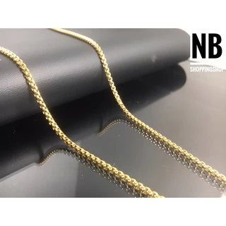 G-662 สร้อยคอสแตนเลส สร้อยสแตนเลสแท้ กว้าง2.5 ยาว16-24นิ้ว สร้อยพระ ลายผ่าหวายทองเลเซอร์ ไม่ลอกไม่ดำ