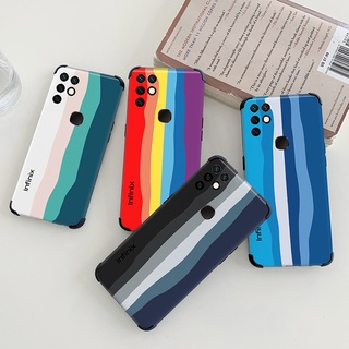 Original Official Rainbow Color Case Infinix HOT 10 Play 9 8 10S 10T 11 11S X650 X656 X680 Casing Brand Gradient Silicone Cover