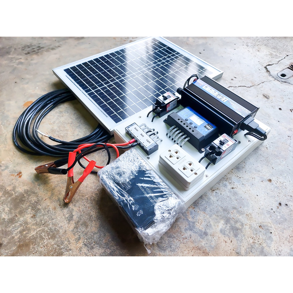 ชุดนอนนา 1000W ชุดคอนโทรลเลอร์ชาร์จเจอร์ โซล่าเซลล์ พลังงานจากแสงอาทิตย์12V/220V  พร้อมแผง20w แบตเตอรี่8A พร้อมใช้งาน ราคา ถูกที่สุด ดีลบีเคเค แกลเลอรีภาพที่ 6