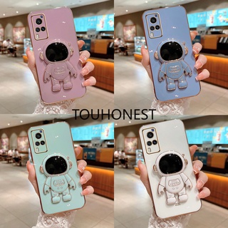 เคส Vivo Y21 เคส Vivo Y33T เคส Vivo Y21A เคส Vivo Y21T เคส Vivo Y21S Y33S Case Vivo Y32 Y21E Case Vivo Y15S Y15A Case Vivo Y51 Case Vivo V20 SE Luxury Cute Silicone 3D Astronaut Stand Phone Cover Case โทรศัพท์มือถือ ซิลิโคน ลายนักบินอวกาศ