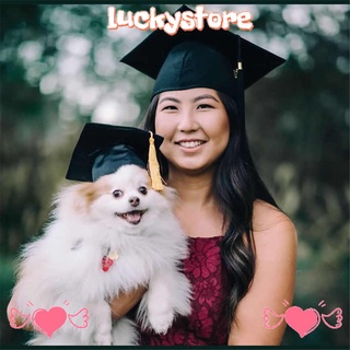 Lucky หมวกรับปริญญา ประดับพู่ สําหรับสัตว์เลี้ยง