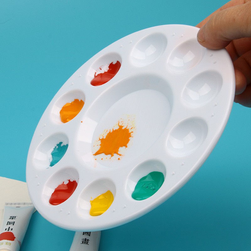 จานสีศิลปะ12pcs 10 Wells Paint Tray Palettes for Acrylic Oil Watercolor ...