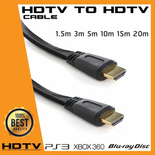 hdtv High Speed 15m 20m 1080p 3D VER 1.4 สายแบบอ่อนแบนยาว 1.5เมตร 3เมตร 5เมตร 10เมตร 15เมตร 20เมตร(Black)