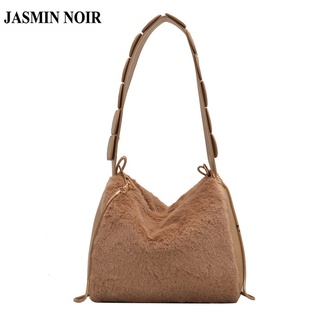 JASMIN NOIR PU And Fur Womens Sling Bag Fashion Chain Messenger Bag Small Square