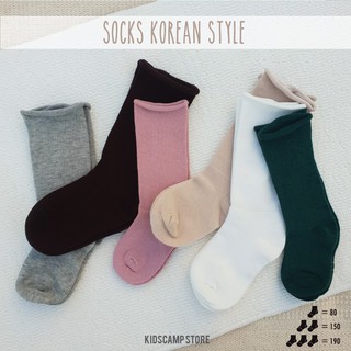 Socks korean style ถุงเท้าข้อสูงนิ่มๆโทนสีน่ารักสไตล์เกาๆ