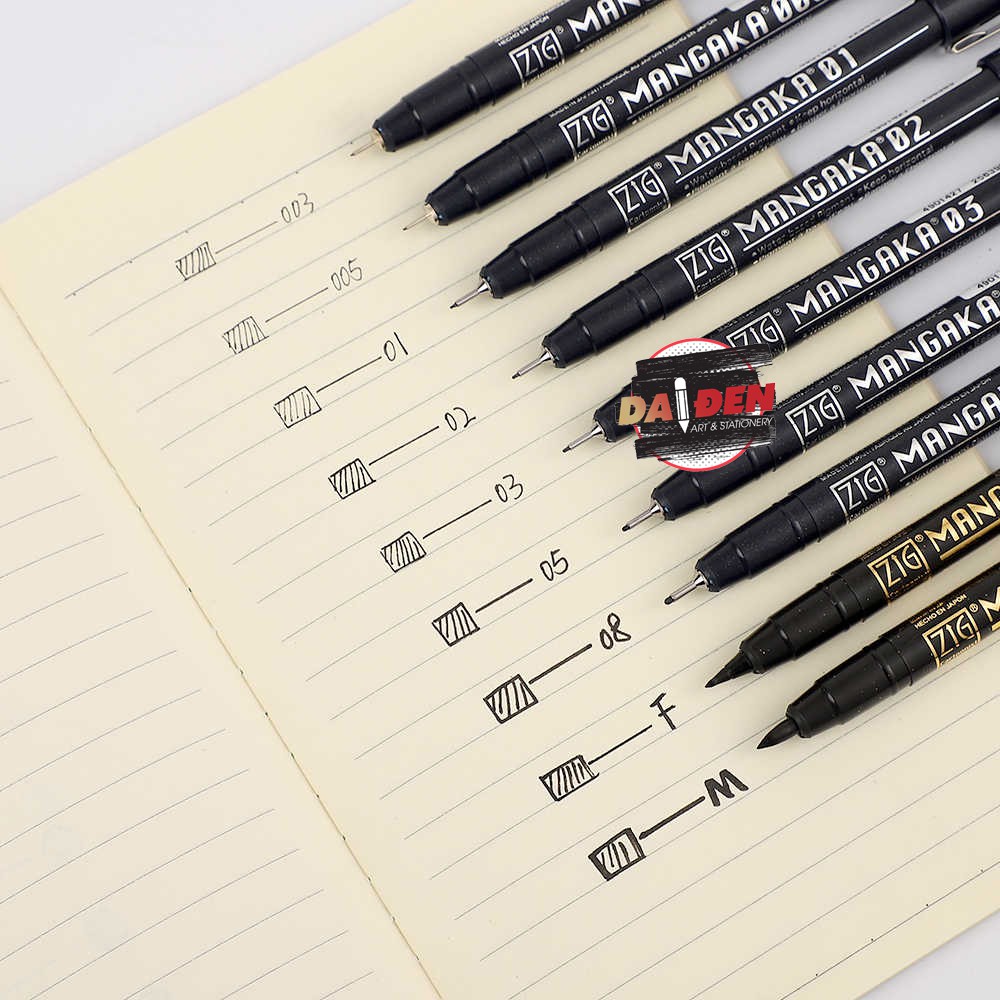 [หนังสีดํา] Kuretake Zig Mangaka Waterproof Line Pen