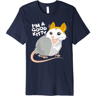 เสื้อยืดคอกลม แขนสั้น พิมพ์ลายหนูปลอม Opossum Possum Im A Good Kitty สําหรับผู้ชาย