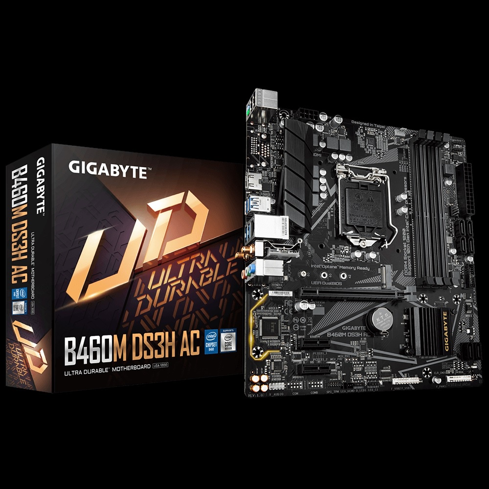 GIGABYTE Intel B460 เมนบอร์ดสําหรับเล่นเกมที่ทนทานเป็นพิเศษ B460M DS3H AC