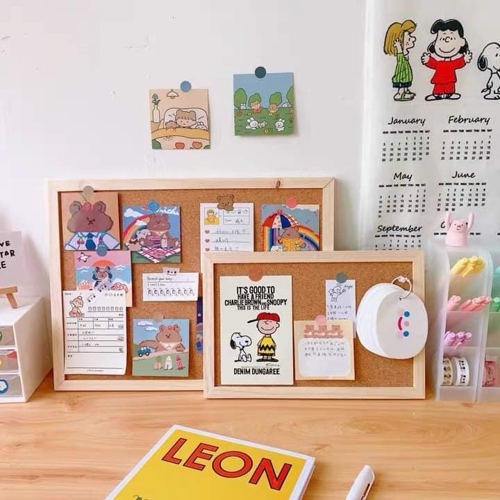 สินค้าพร้อมส่ง  กระดานไม้ กระดานไม้ก๊อก บอร์ดไม้ก๊อก กระดาน DIY กระดานติดรูป ติดกระดาษโน๊ต มี2ขนาด ราคา ถูกที่สุด ดีลบีเคเค แกลเลอรีภาพที่ 3