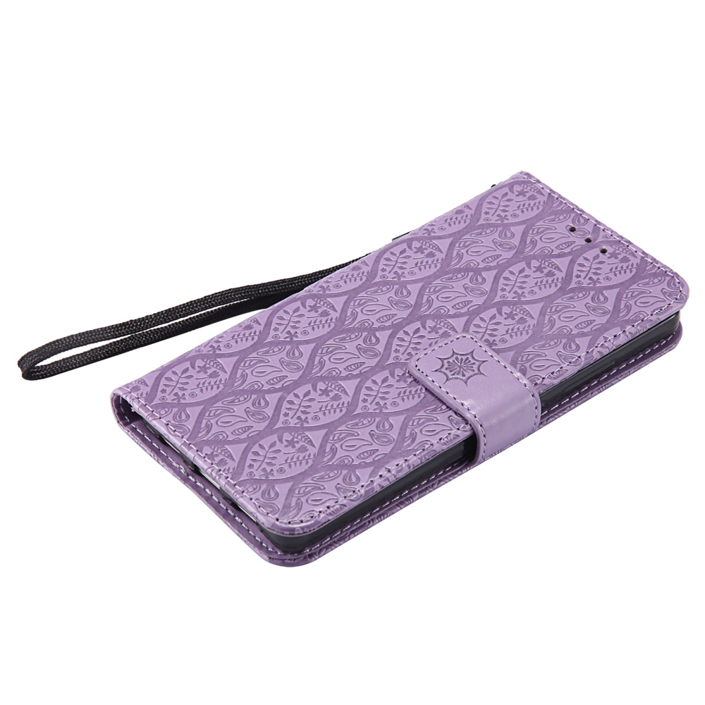 Fashion 3D Embossed Rattan Flower Flip Cover Huawei P8 Lite PU Leather Casing Huawei ALE-L21 Magnetic Buckle Lanyard Wallet Case #6