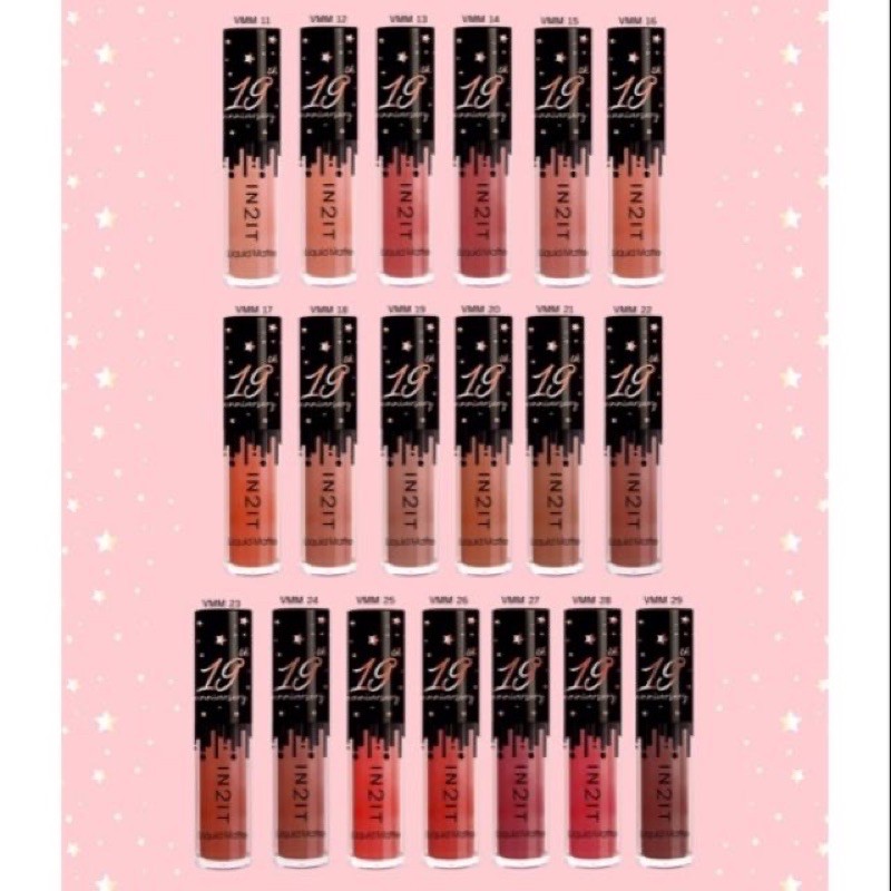 In2it Liquid Matte Mini 19 สีใหม่ล่าสุด กันน้ำ สีสวยติดทนนาน ลิปแมตต์ที่ขายดีที่สุดตอนนี้